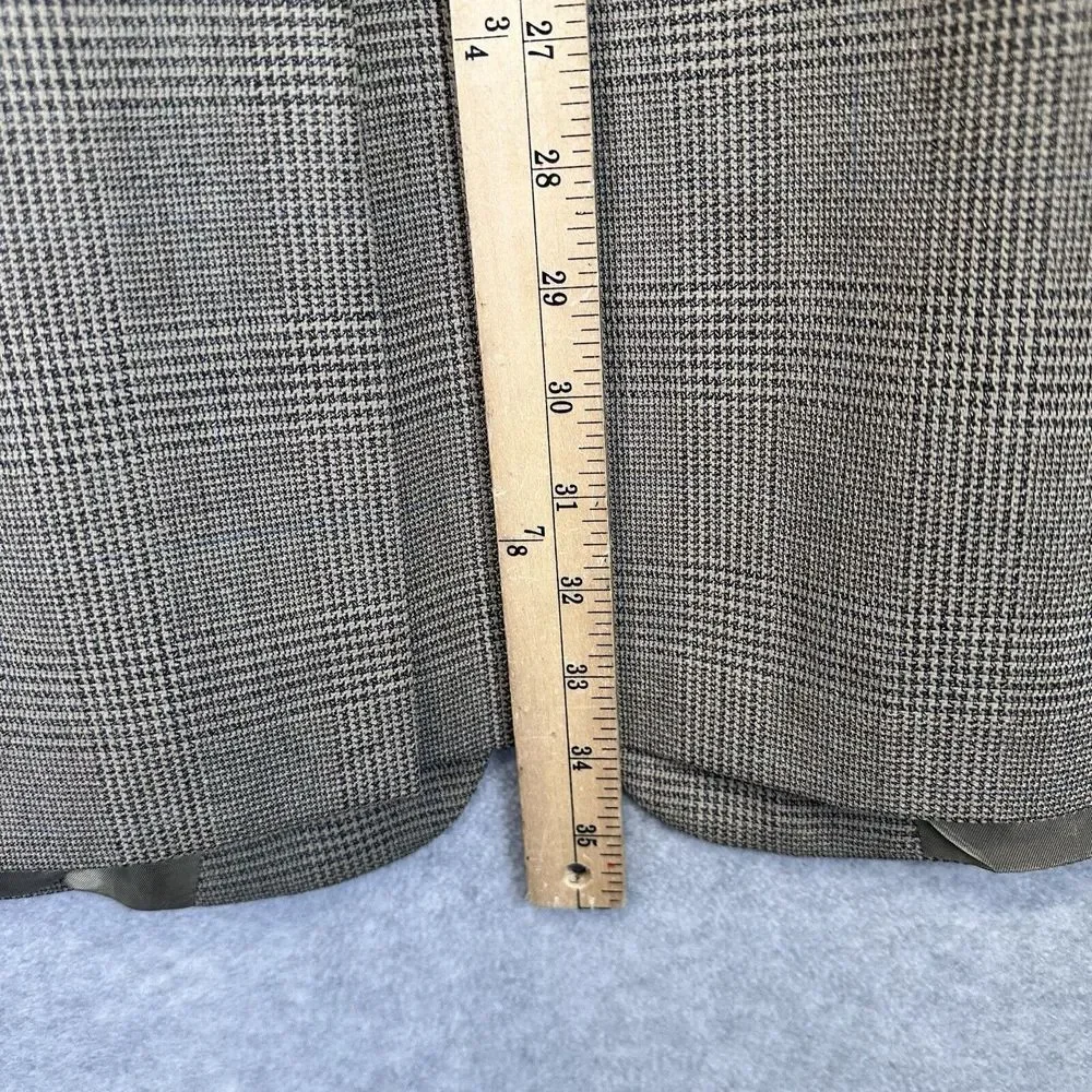 Hart Schaffner Marx Sport‎ Coat Men 46L Brown Plaid Wool Union Made USA Career